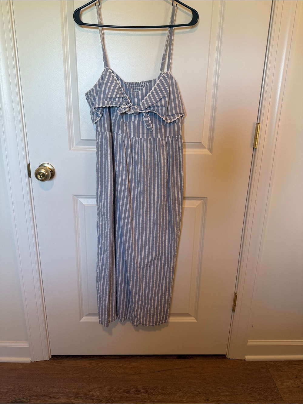 Old Navy Blue and White Striped Maternity Dress